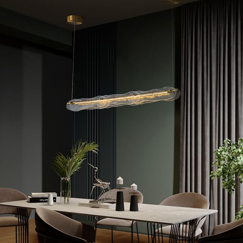 Metavaya Chandelier Water Ripple Glass Island Chandeliers