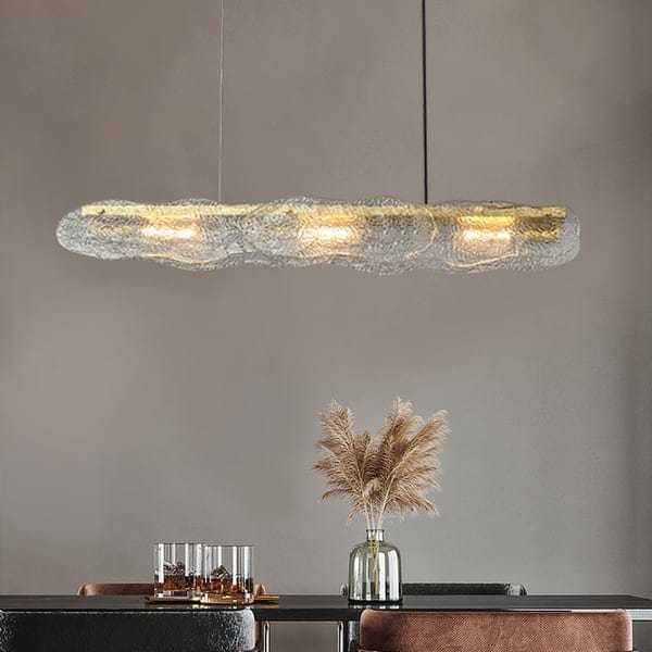 Metavaya Chandelier Water Ripple Glass Island Chandeliers