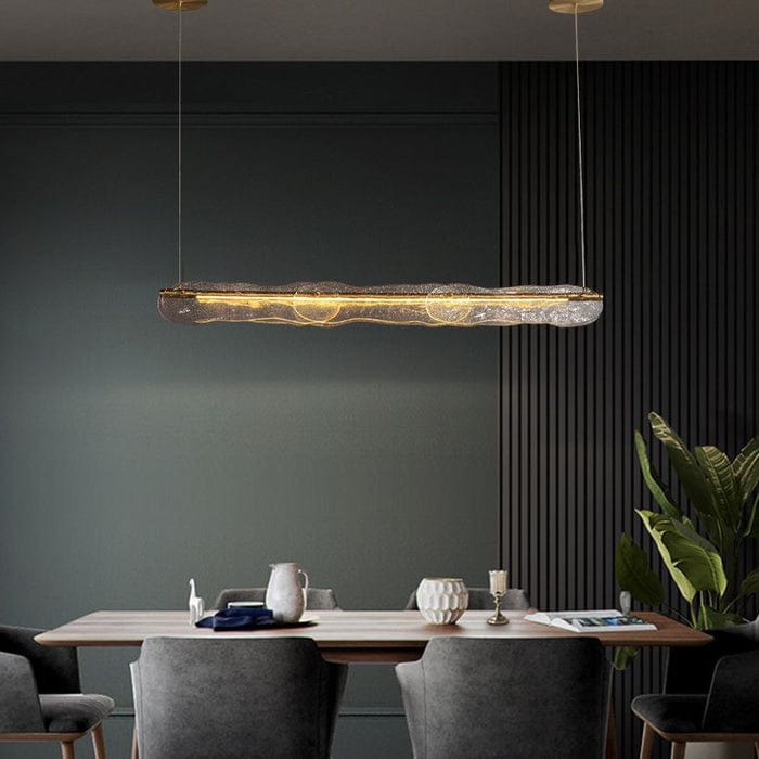 Metavaya Chandelier Water Ripple Glass Island Chandeliers