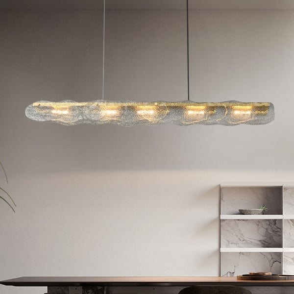 Metavaya Chandelier Water Ripple Glass Island Chandeliers
