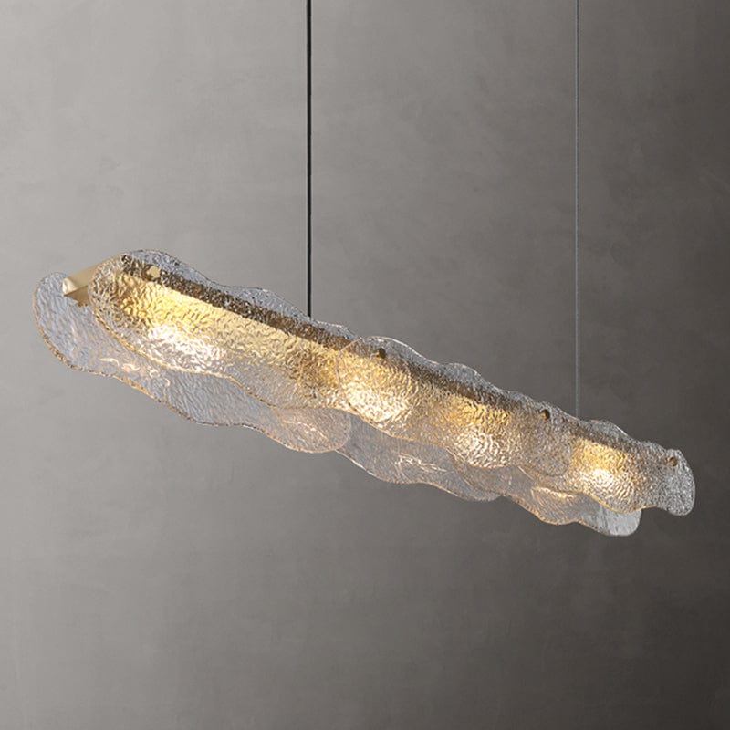 Metavaya Chandelier Water Ripple Glass Island Chandeliers