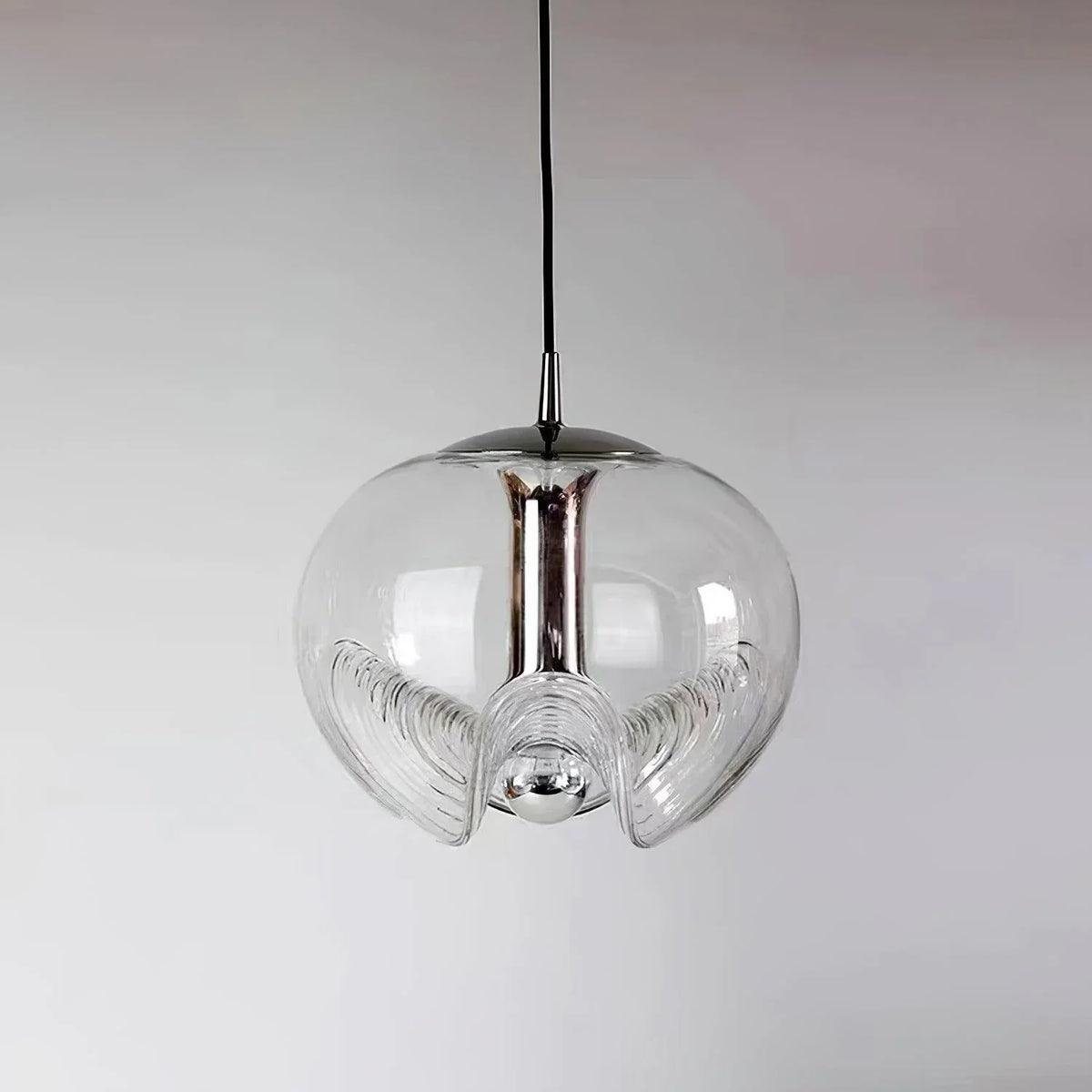 Metavaya Pendant Light Dia 25 cm x H 18 cm / ∅ 9.8″ x H 7.1″ / Silver+Clear Wave Pendant Light 6938617816582 M2023112504-1