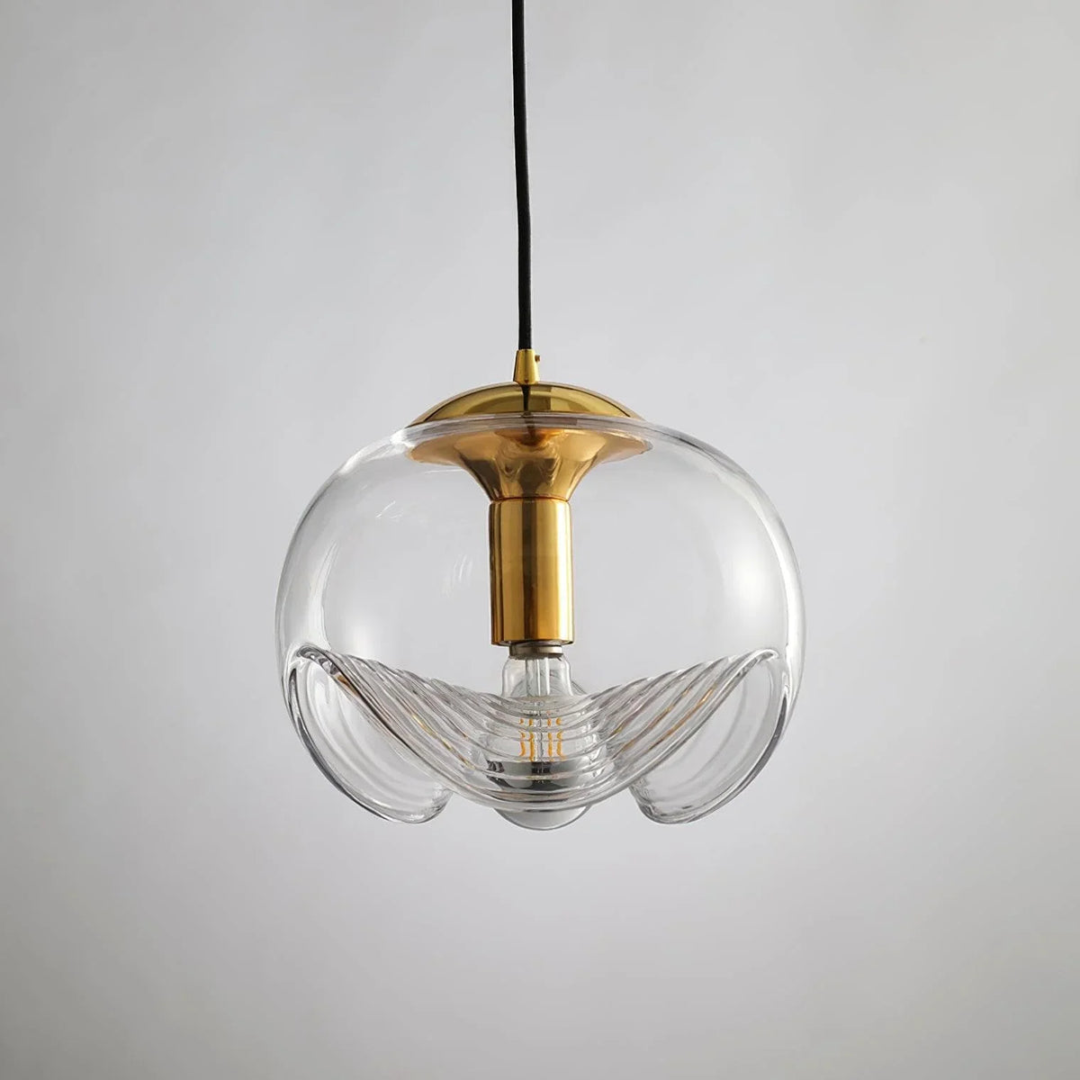 Metavaya Pendant Light Dia 25 cm x H 18 cm / ∅ 9.8″ x H 7.1″ / Gold+Clear Wave Pendant Light 6938617816599 M2023112504-2