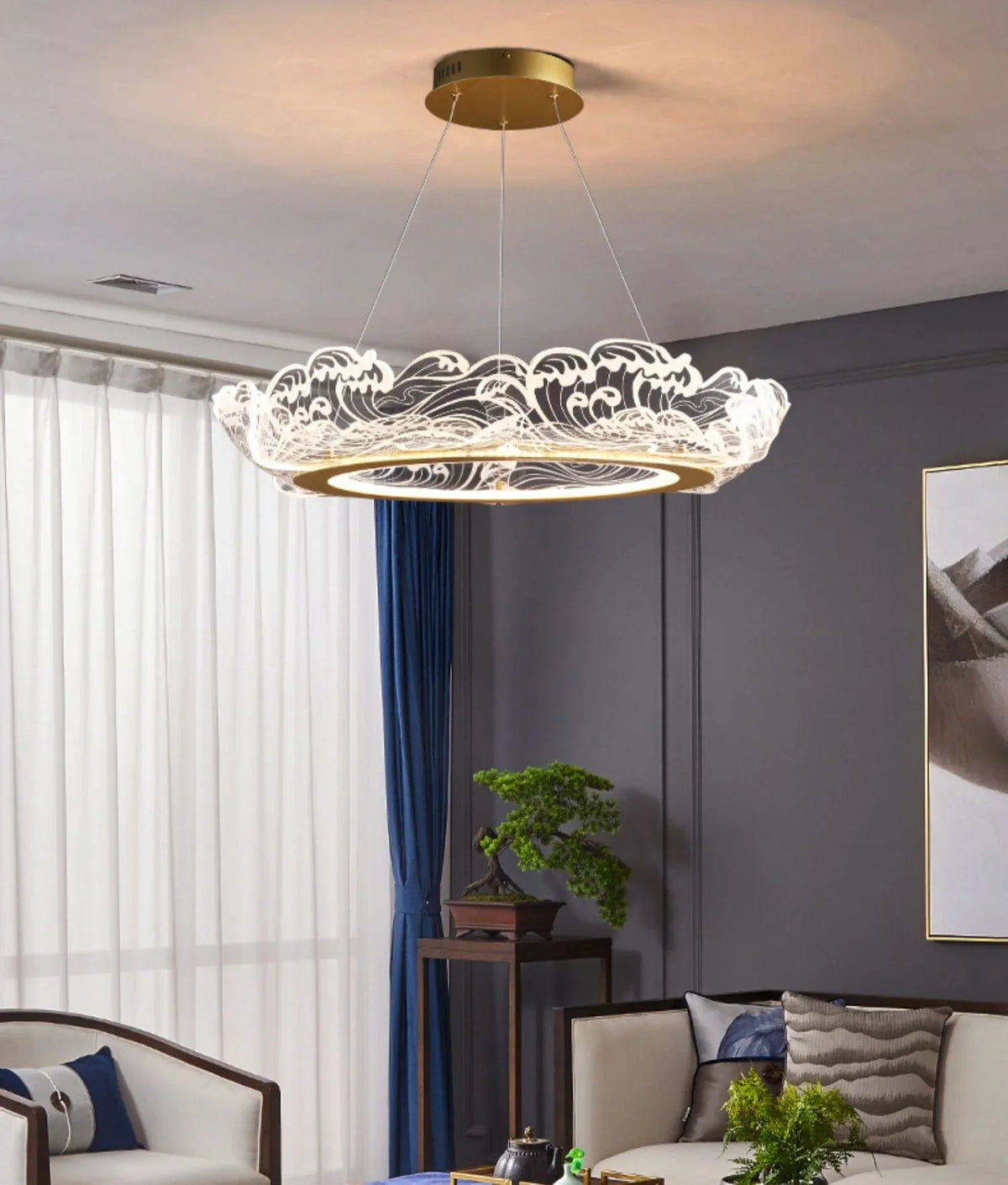 Metavaya Chandelier Wave shape LED chandelier