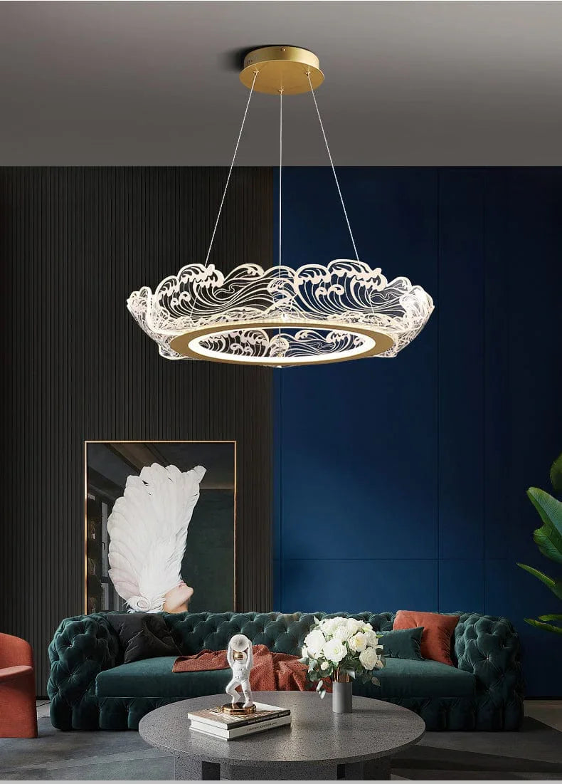 Metavaya Chandelier Wave shape LED chandelier