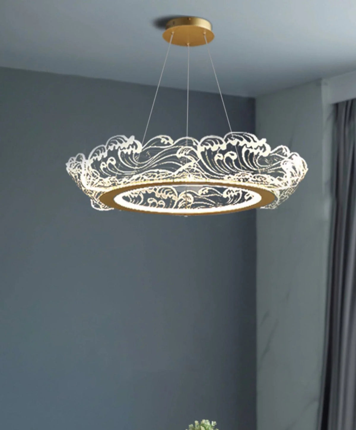 Metavaya Chandelier Wave shape LED chandelier
