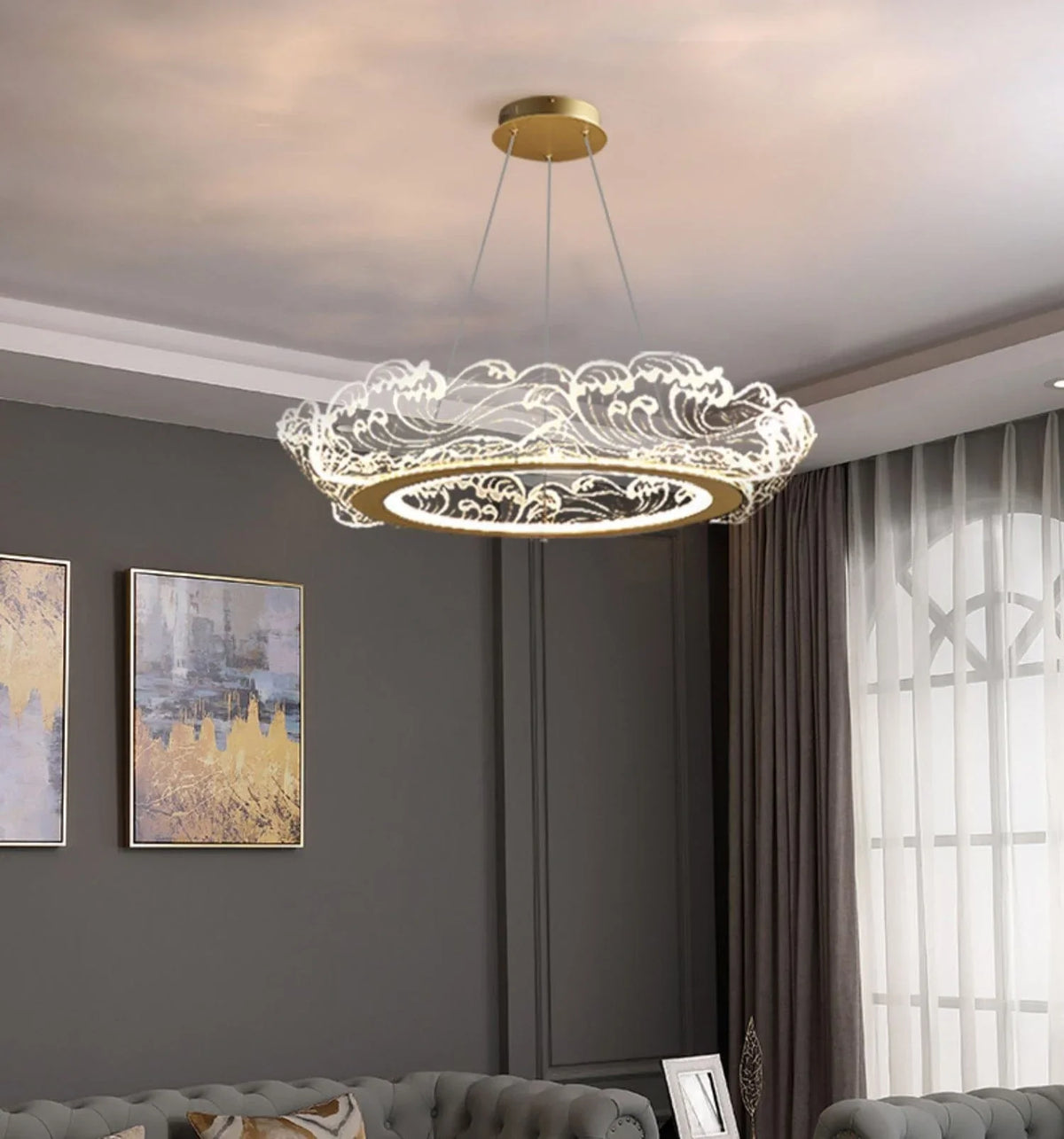 Metavaya Chandelier Wave shape LED chandelier