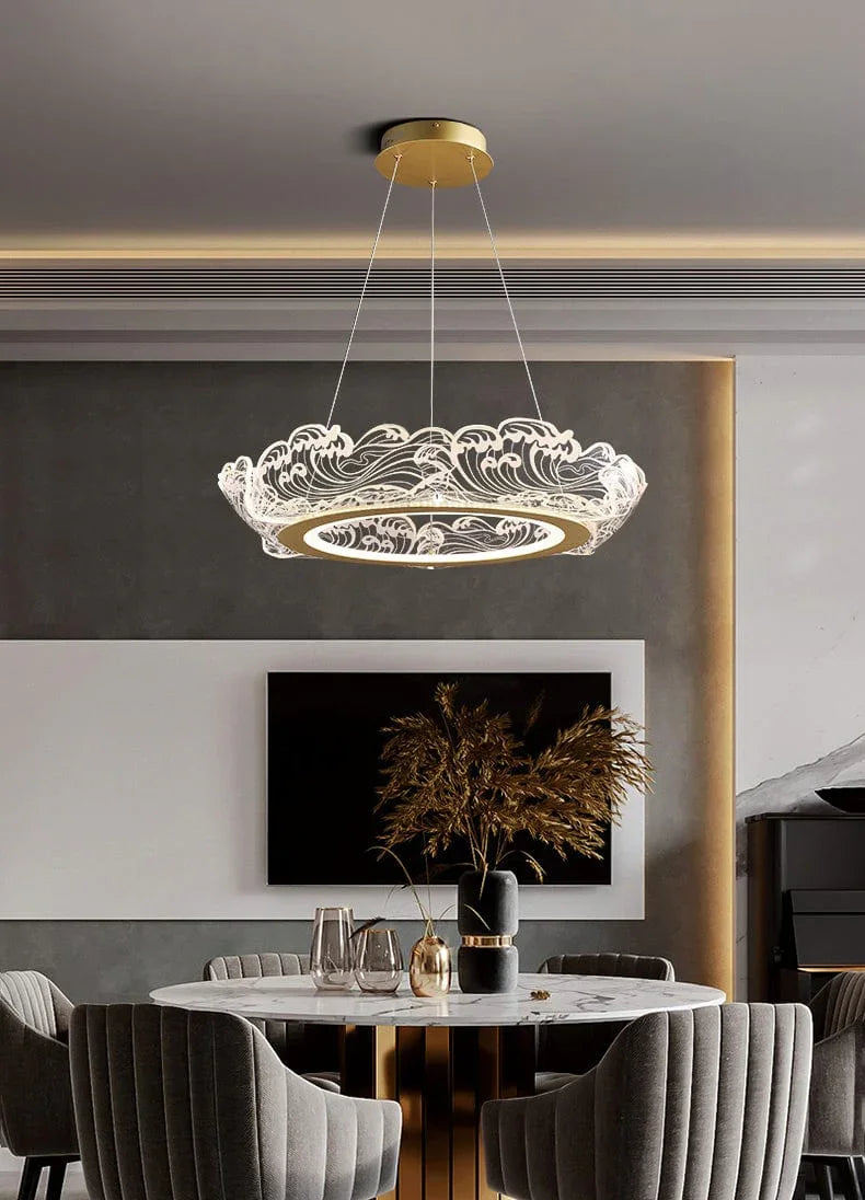 Metavaya Chandelier Wave shape LED chandelier