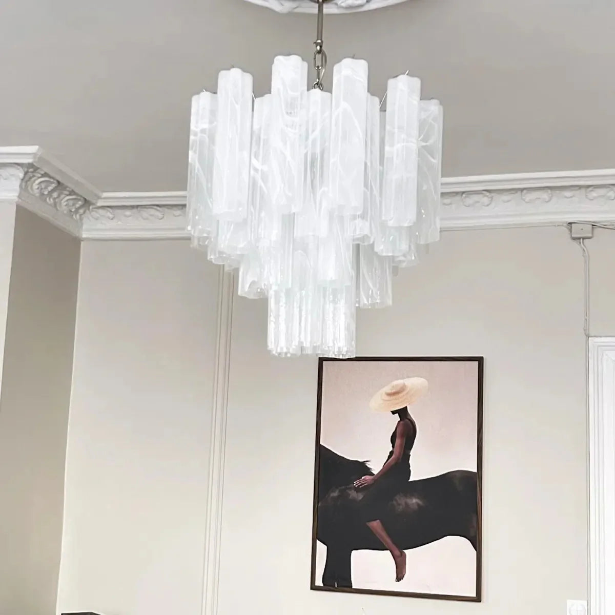 White Tubes Chandelier - view 4 | Metavaya