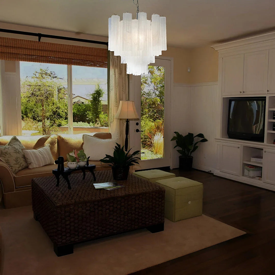White Tubes Chandelier - view 5 | Metavaya
