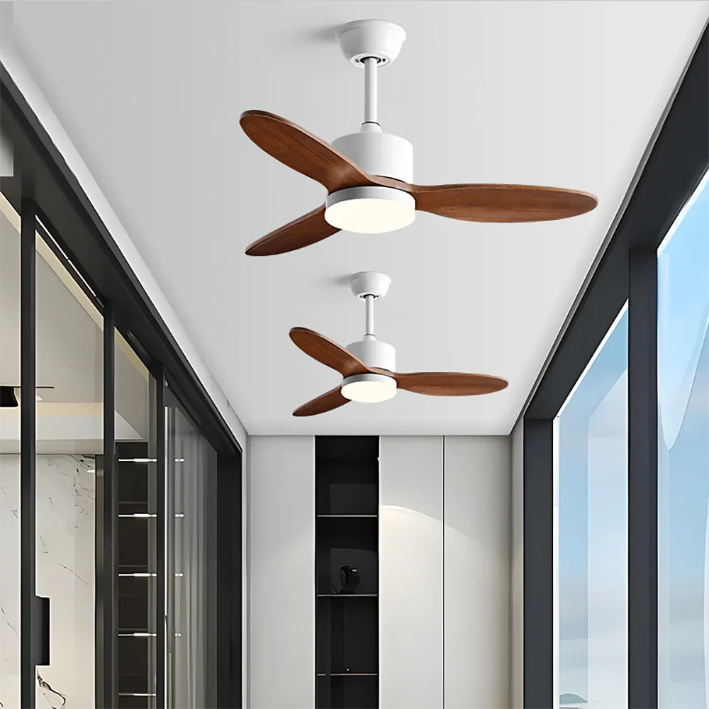 Wood Fan Blade Ceiling Fan Light - view 8 | Metavaya