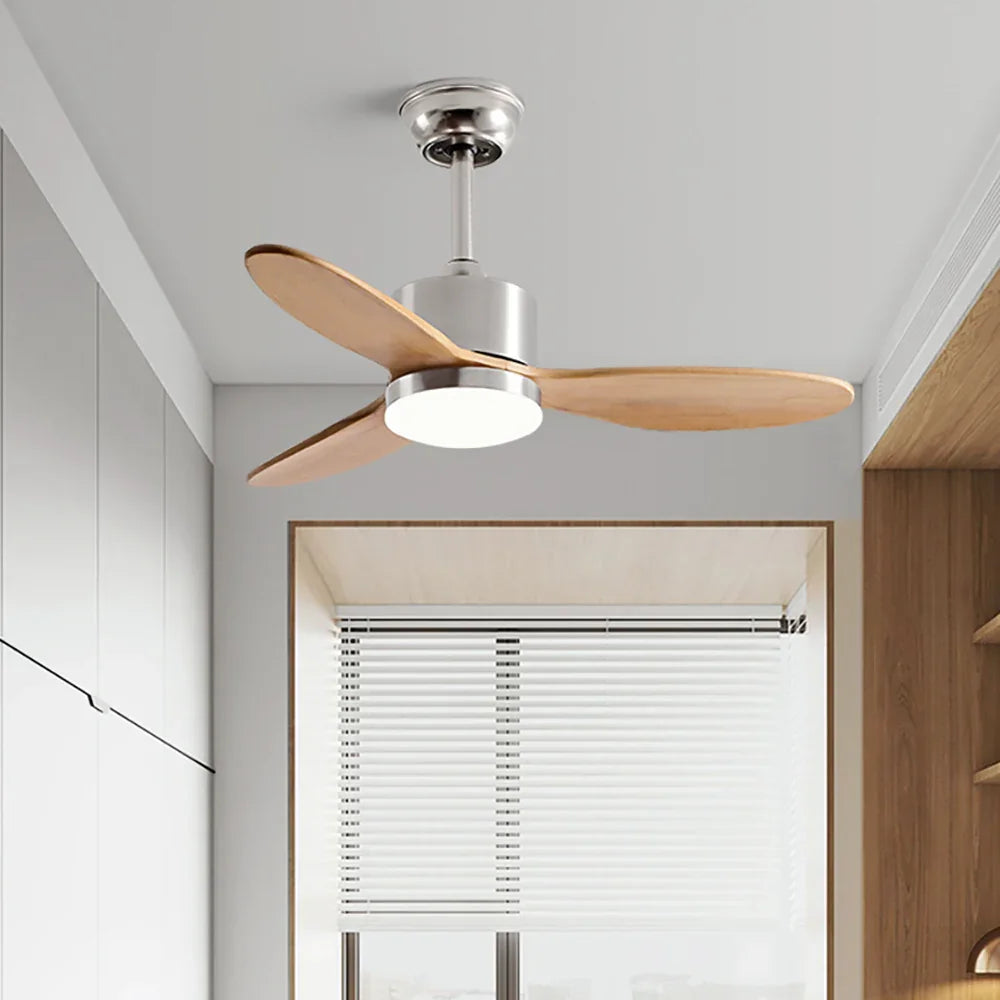 Wood Fan Blade Ceiling Fan Light - view 9 | Metavaya