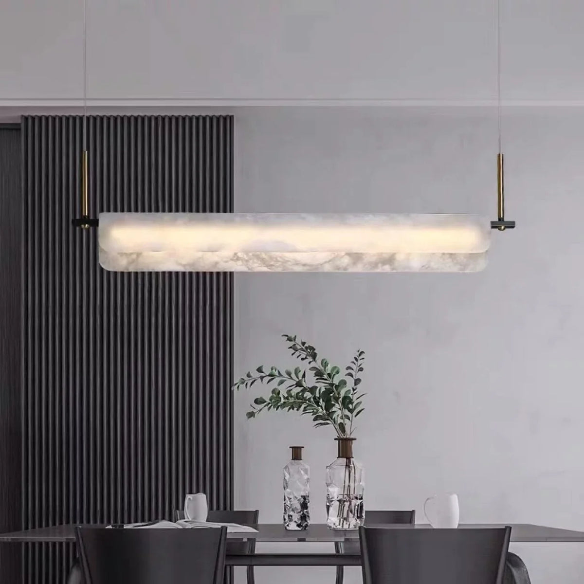 Metavaya Pendant Light L 100cm x H 150cm / L 39″ x H 59″ / White / Warm White Years Marble Pendant Light 6938617815080 M2023111505-1