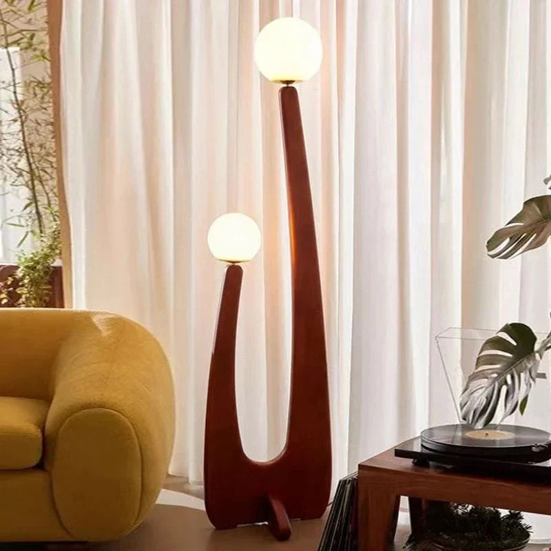 Metavaya Floor lamp Dia 45cm x H 152cm / ∅ 17.7″ x H 59.8″ / Walnut Color / US plug Yoji Floor Lamp 662668849744 M2023122906-1 Yoji Floor Lamp | Discount Sale