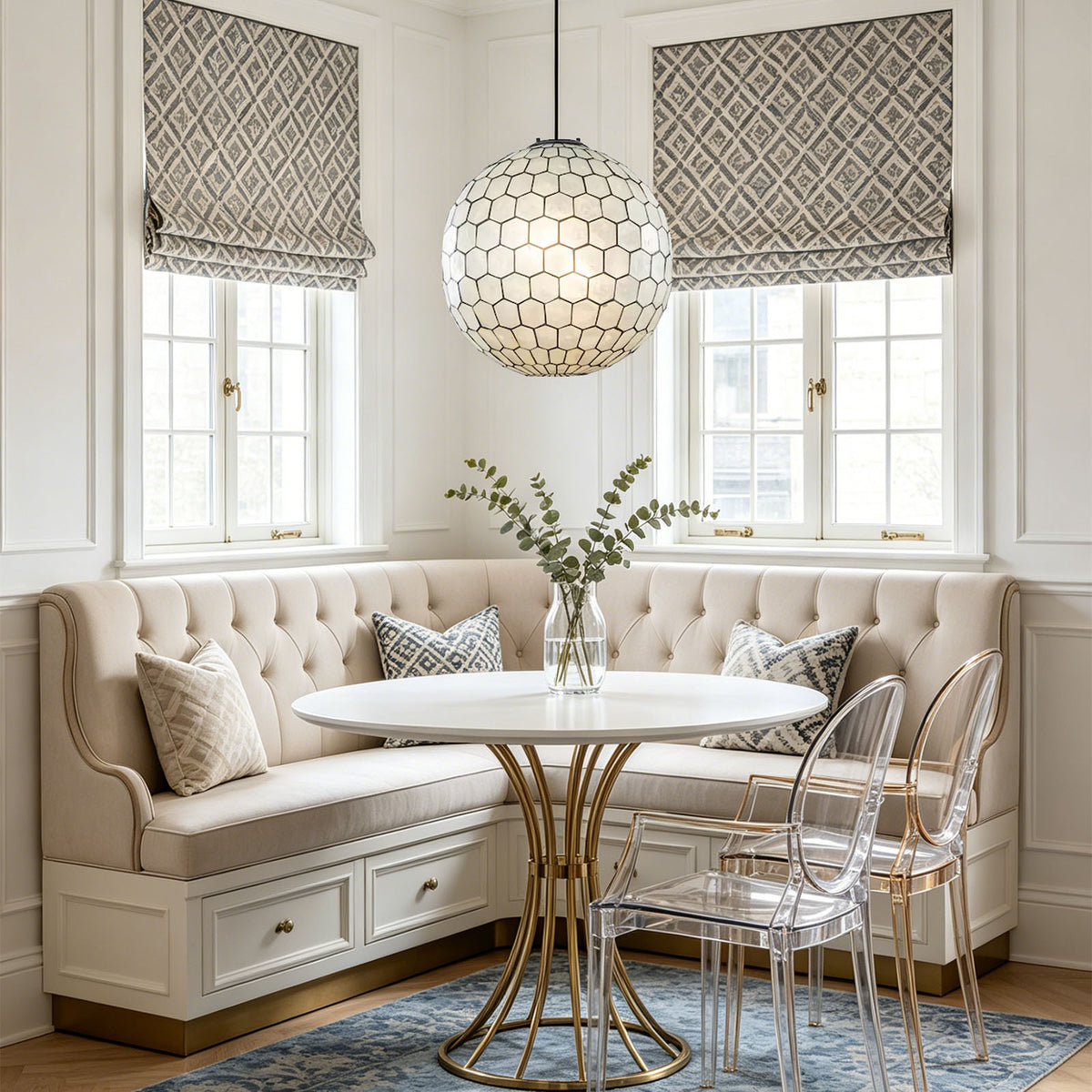 Coastal Seashell Globe Pendant Light - view 3 | Metavaya