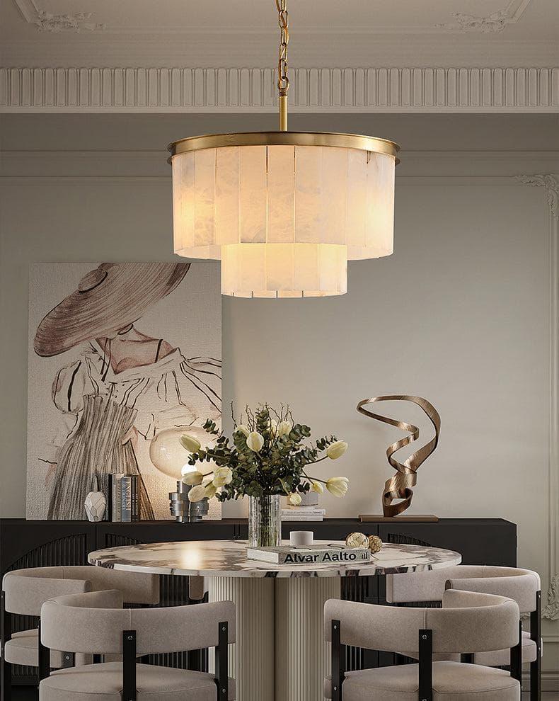 Metavaya Chandelier Marble tiered chandelier