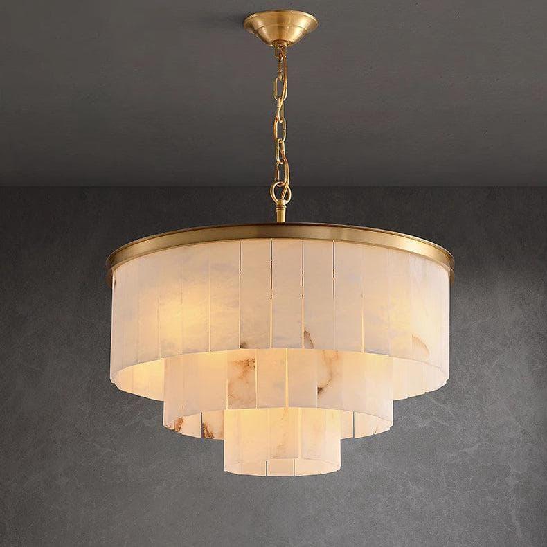 Metavaya Chandelier Dia 60cm x H 65cm / ∅ 23.6″ x H 25.6″ / Gold Marble tiered chandelier 6938617788605 M2023100401-2