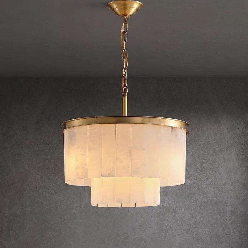 Metavaya Chandelier Dia 45cm x H 58cm / ∅ 17.7″ x H 22.8″ / Gold Marble tiered chandelier 6938617788599 M2023100401-1