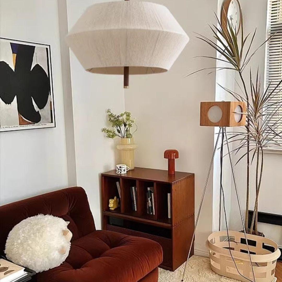 Metavaya Chandelier Dia 60cm x H47cm / natural color Oak rope chandelier 6938617782023 M2023092604-1
