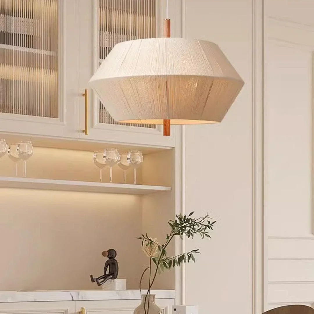 Metavaya Chandelier Dia 60cm x H47cm / natural color Oak rope chandelier 6938617782023 M2023092604-1