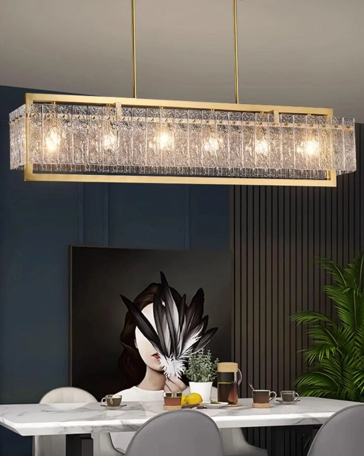 Metavaya Pendant light Dia 108.2cm x H 29.5cm / ∅ 42.6″ x H 11.6″ Glacier Island Pendant 6938617781231 M2023081403