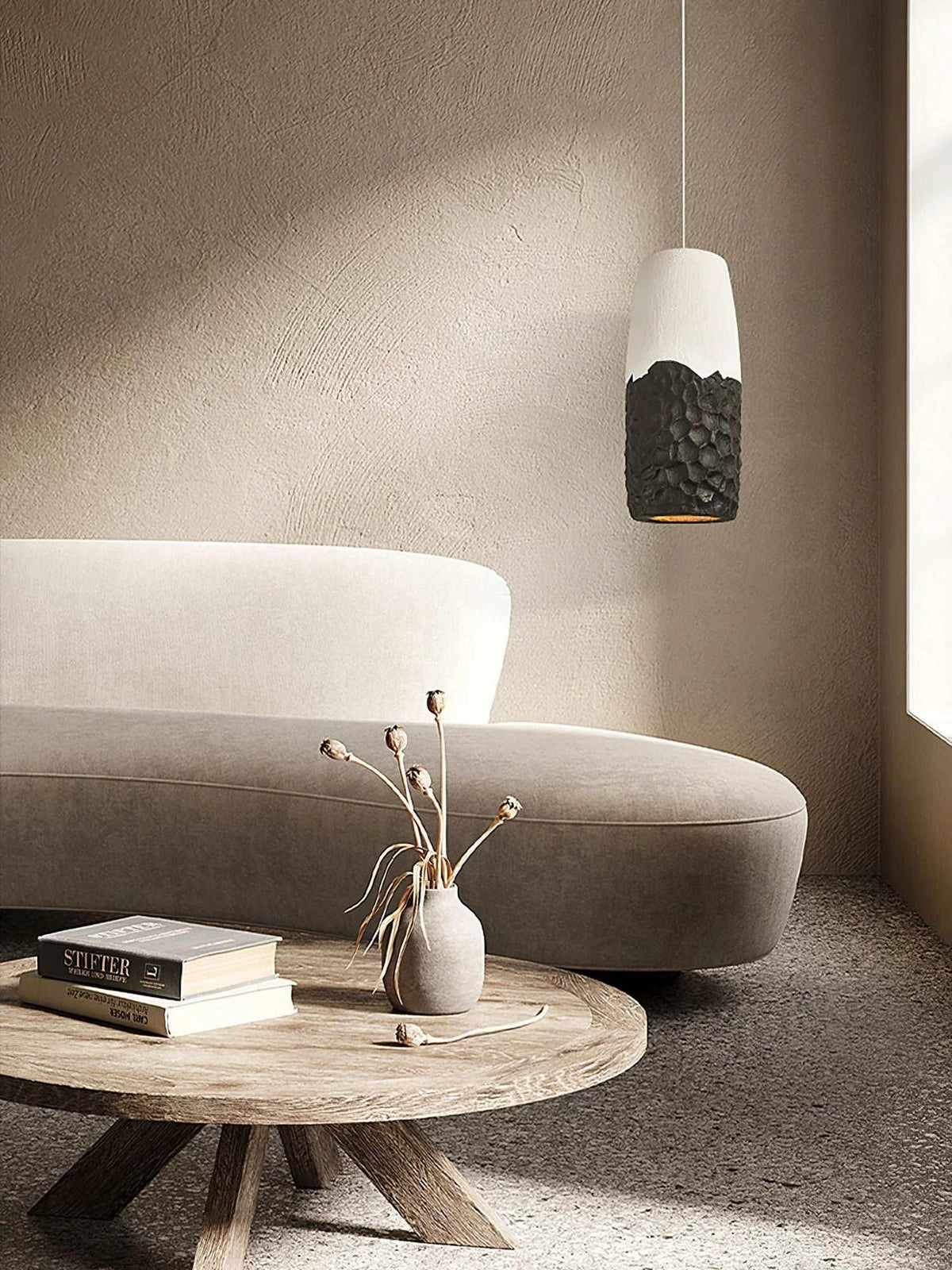 Metavaya Ceiling Lamp Dia 20cm X H 50cm / White & Black Acorn Pendant Lamp 662668874005 M2023021003-1 Acorn Pendant Lamp | Acorn Pendant Light