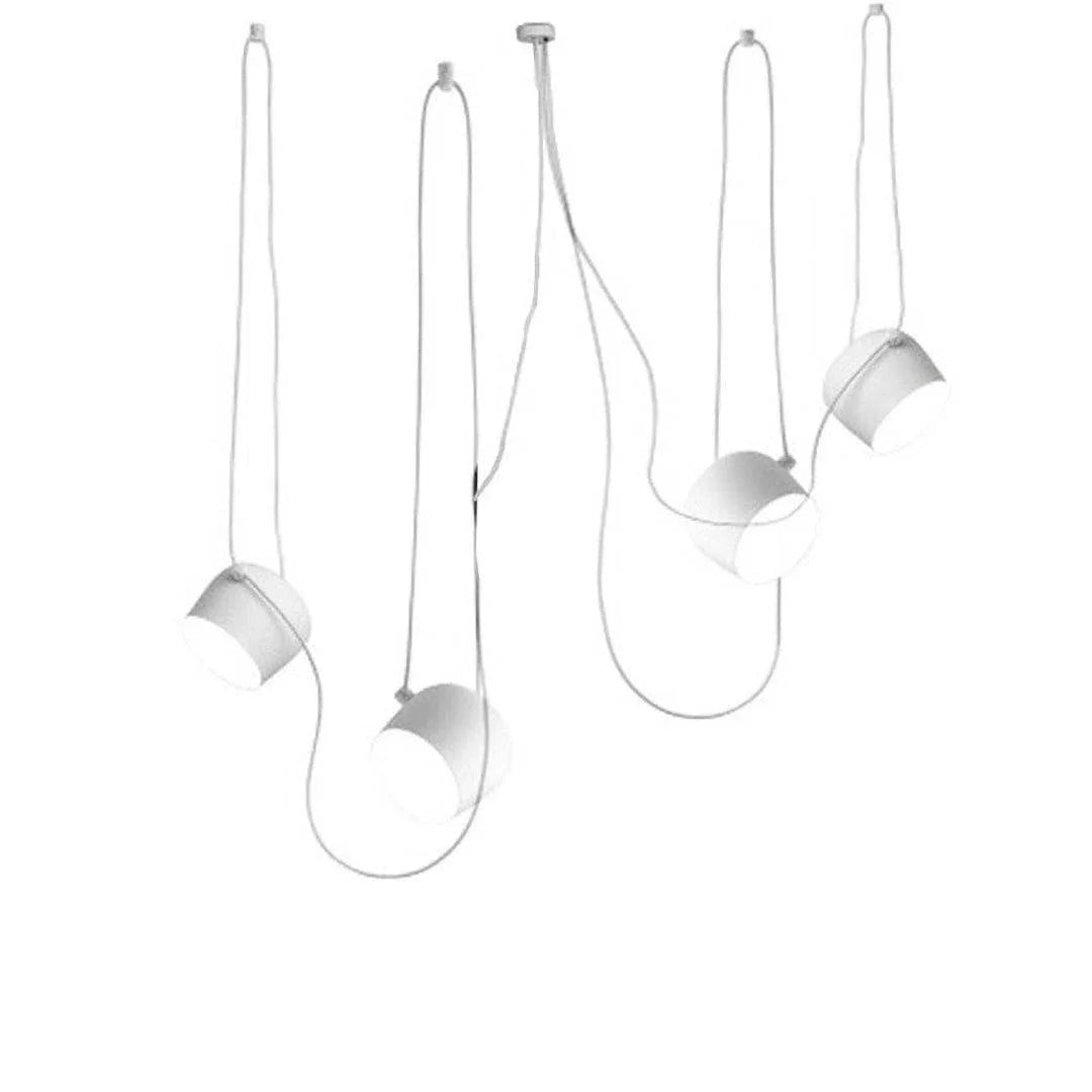 Metavaya Pendant lamp 4heads / White / Warm White Aim Pendant Lamp 653733214819 P2021122201-15 AIM 3500K Single Hardwired Pendant in Black and White