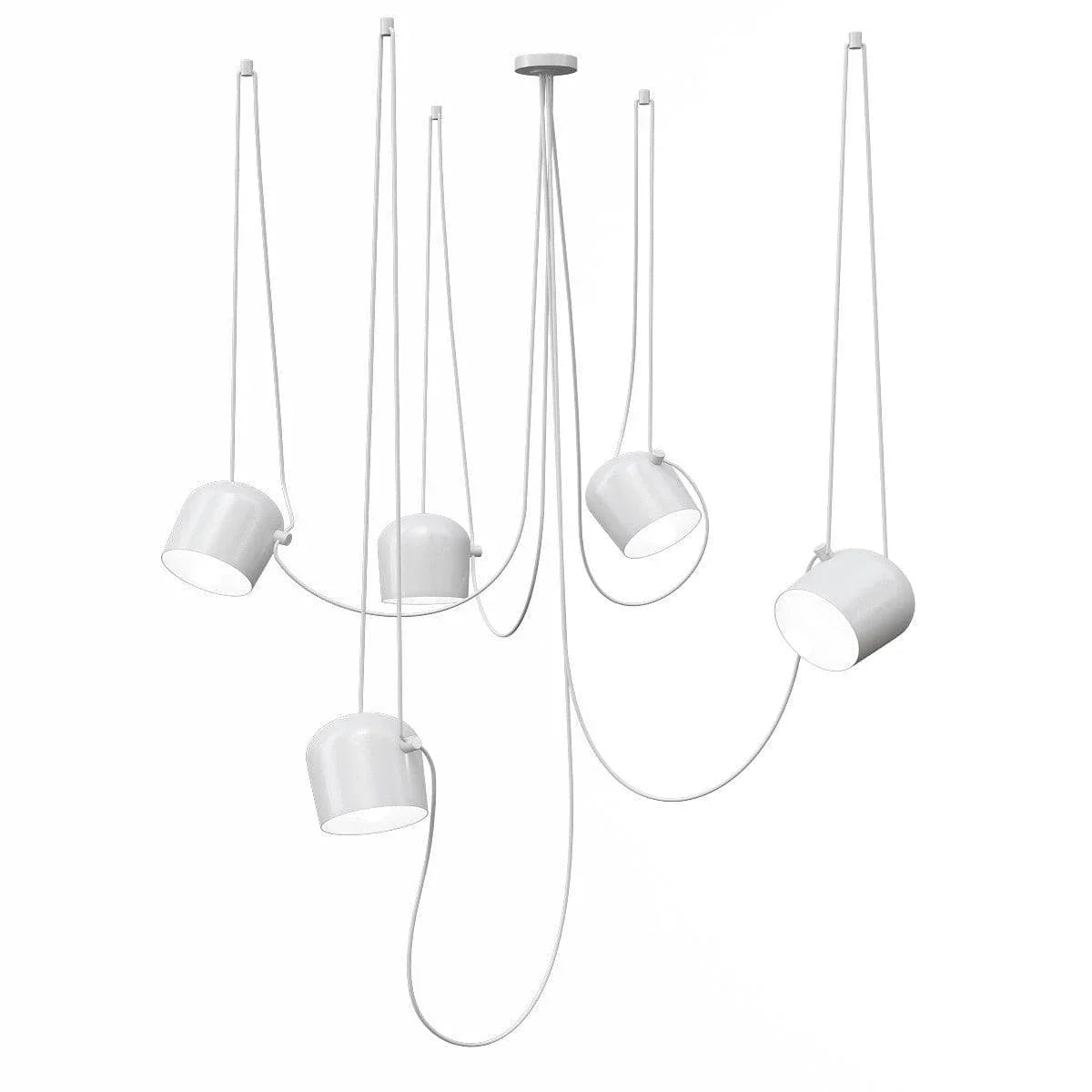 Metavaya Pendant lamp 5heads / White / Warm White Aim Pendant Lamp 653733214819 P2021122201-19 AIM 3500K Single Hardwired Pendant in Black and White