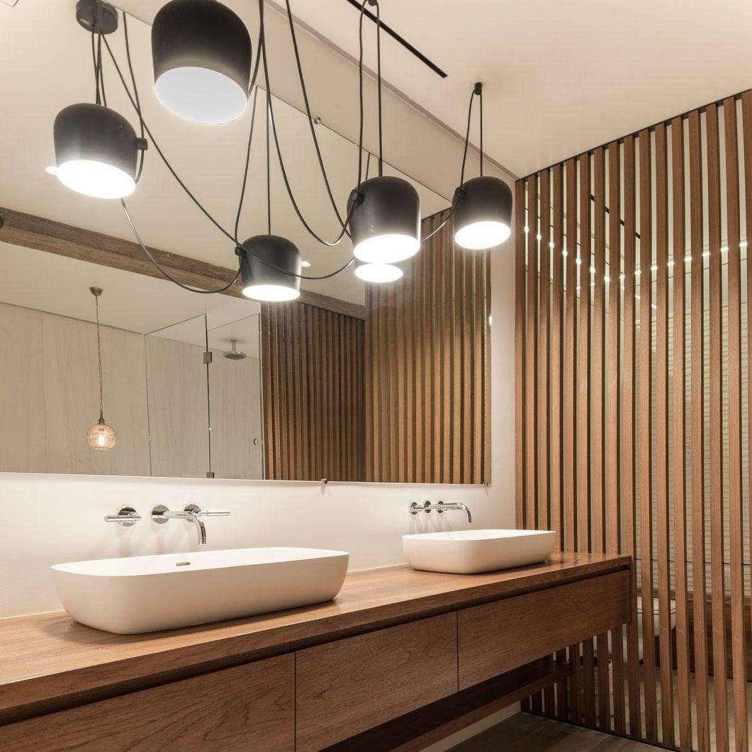 Metavaya Pendant lamp 6heads / Black / Warm White Aim Pendant Lamp 653733214819 P2021122201-21 AIM 3500K Single Hardwired Pendant in Black and White