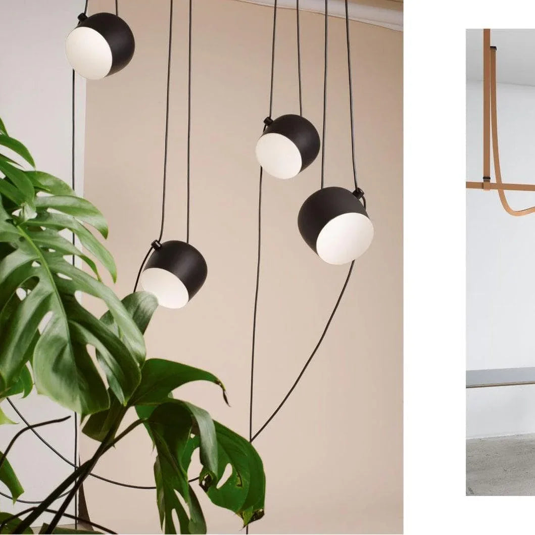Metavaya Pendant lamp 4heads / Black / Warm White Aim Pendant Lamp 653733214819 P2021122201-13 AIM 3500K Single Hardwired Pendant in Black and White