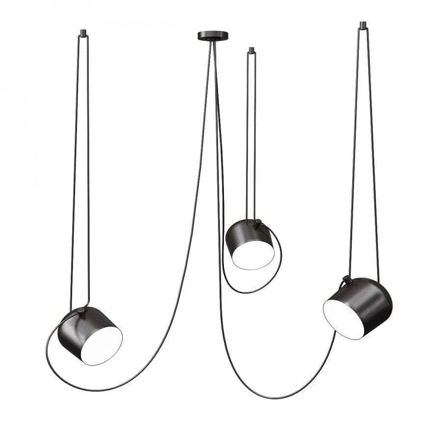 Metavaya Pendant lamp 3heads / Black / Warm White Aim Pendant Lamp 653733214819 P2021122201-9 AIM 3500K Single Hardwired Pendant in Black and White