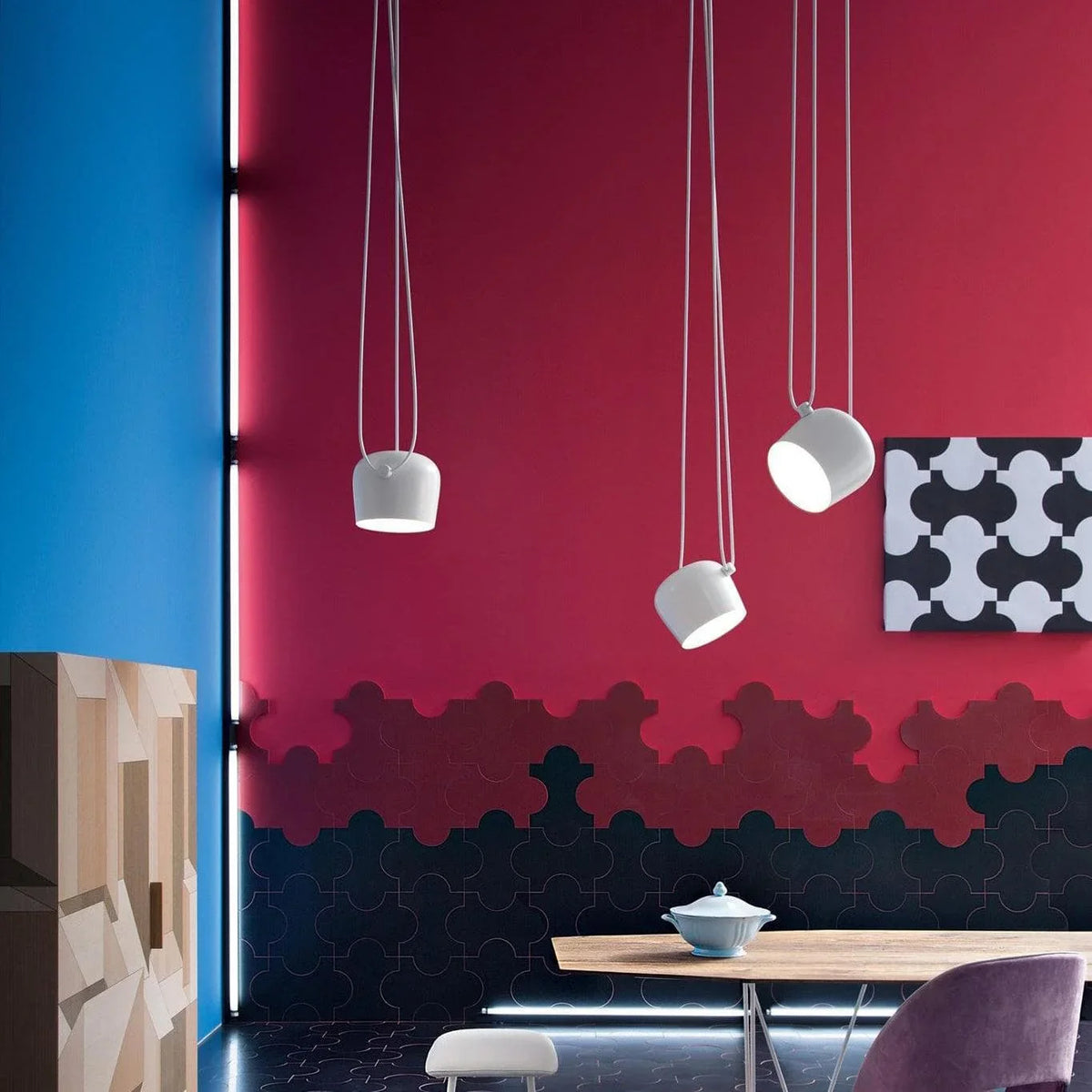 Metavaya Pendant lamp Aim Pendant Lamp AIM 3500K Single Hardwired Pendant in Black and White