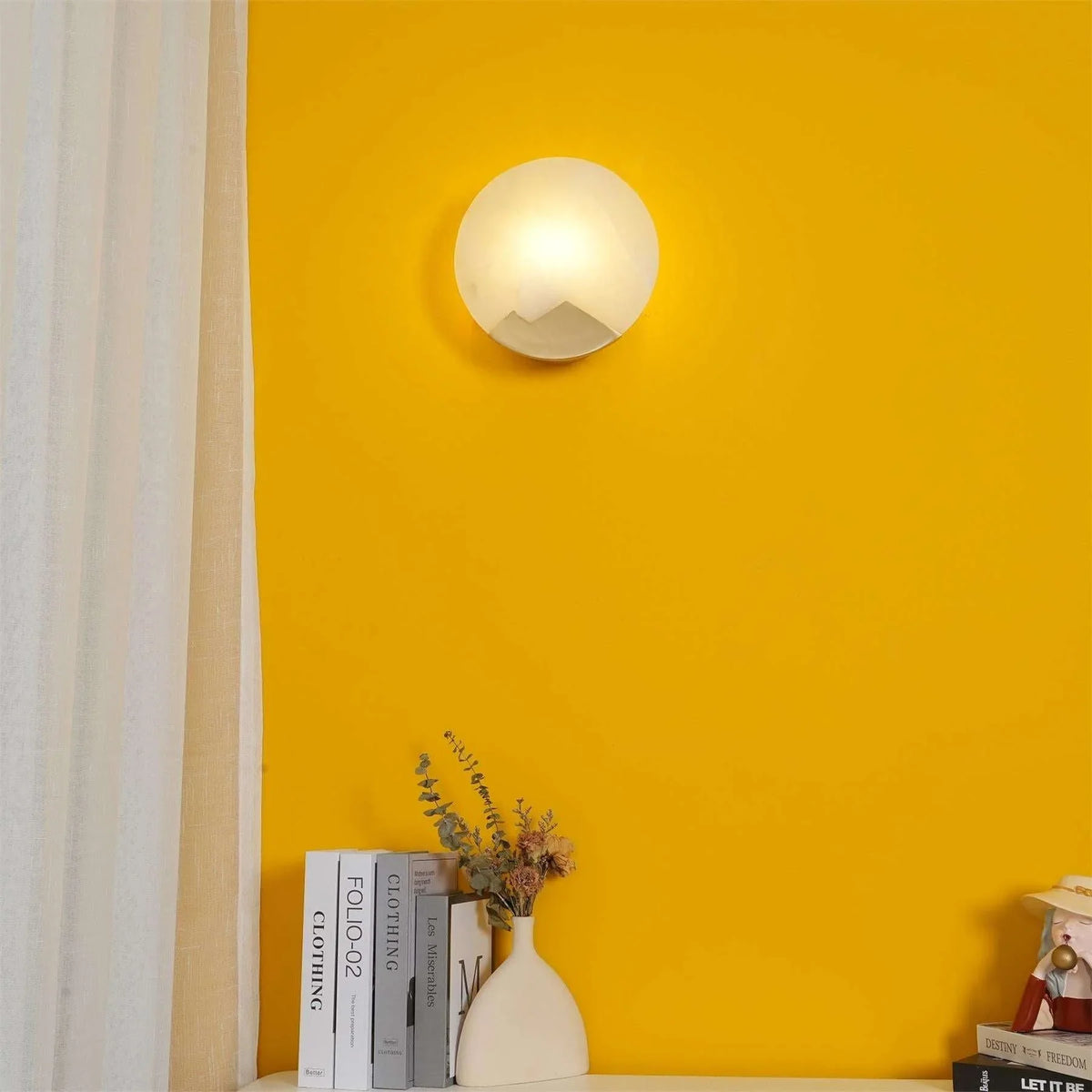 Metavaya Wall lamp Alabaster Brass Sconce Buy Alabaster Brass Sconce Online in USA & Canada