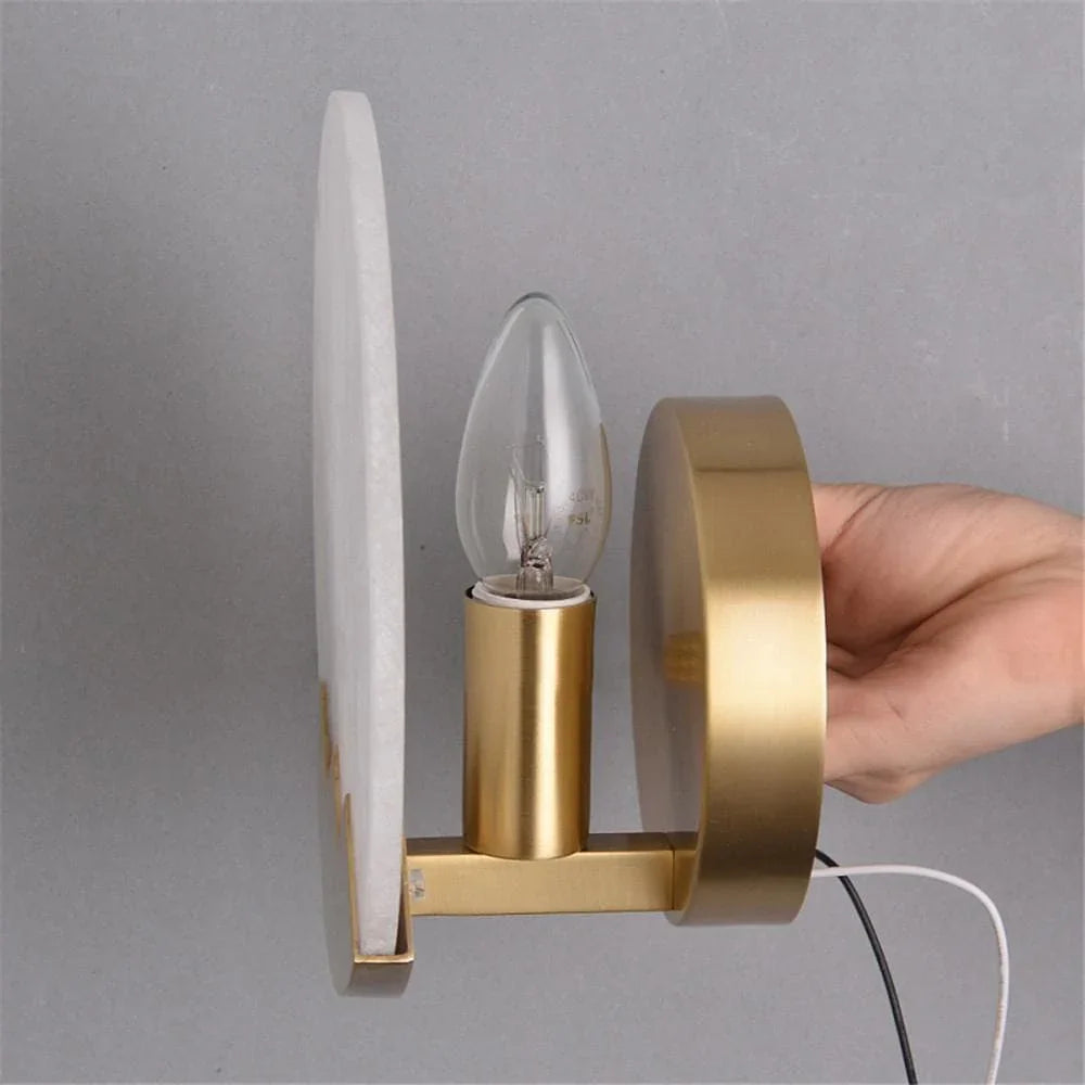 Metavaya Wall lamp Alabaster Brass Sconce Buy Alabaster Brass Sconce Online in USA & Canada