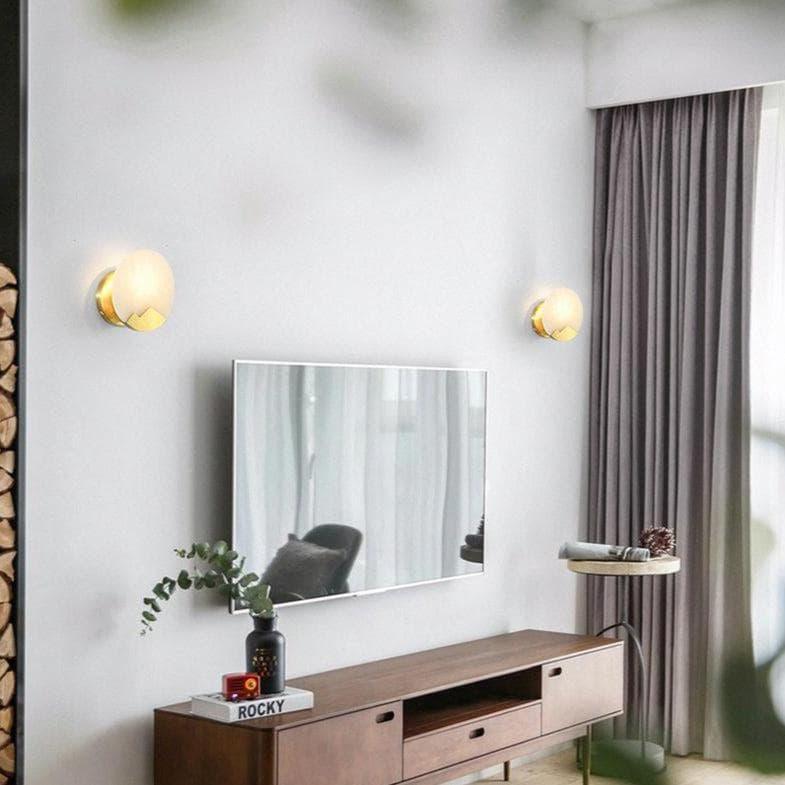 Metavaya Wall lamp Alabaster Brass Sconce Buy Alabaster Brass Sconce Online in USA & Canada