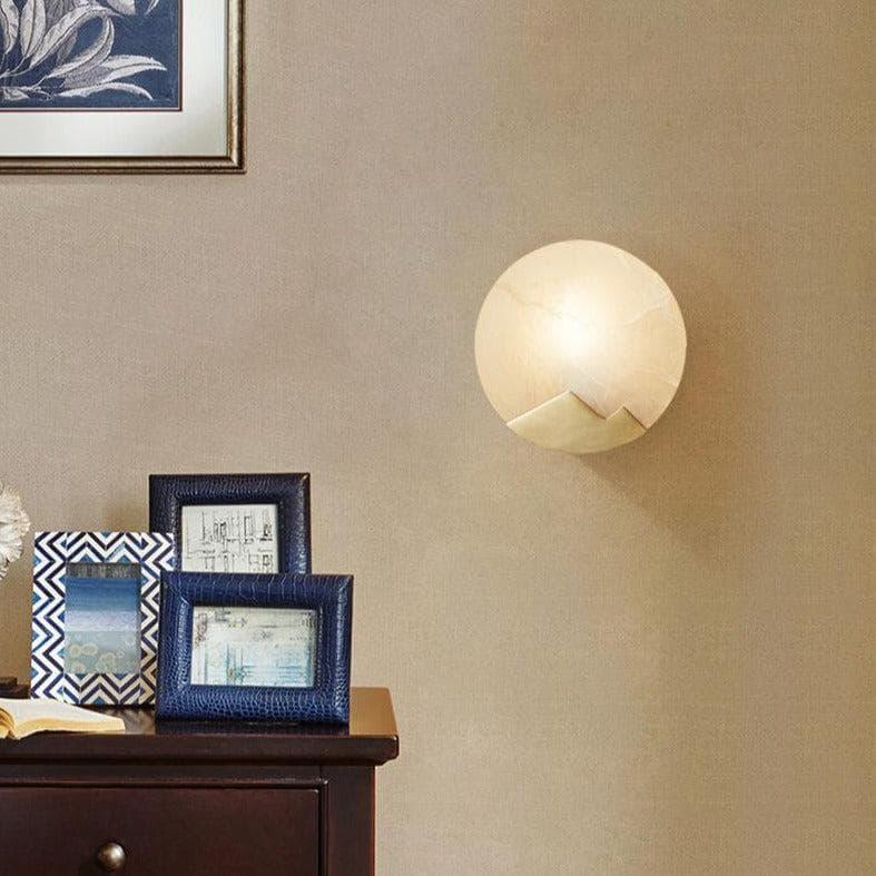 Metavaya Wall lamp Alabaster Brass Sconce Buy Alabaster Brass Sconce Online in USA & Canada