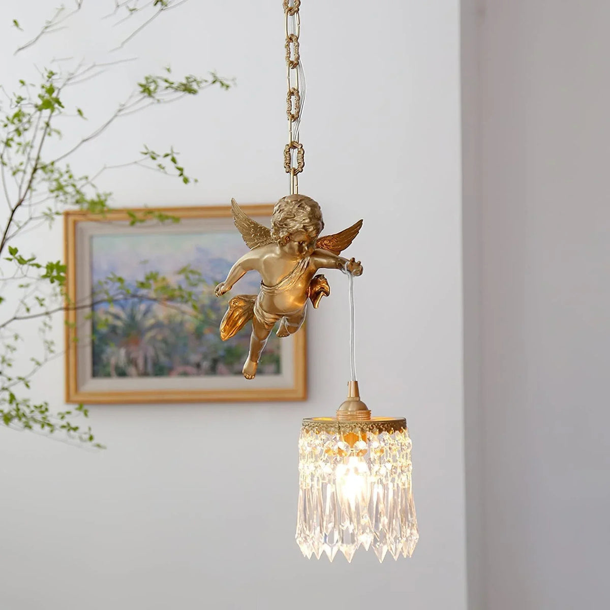Metavaya Pendant light Dia 28cm x H 39cm / Gold Angel Pendant Light 360192146833 M2022102901-1 Shop Online Angel Pendant Light