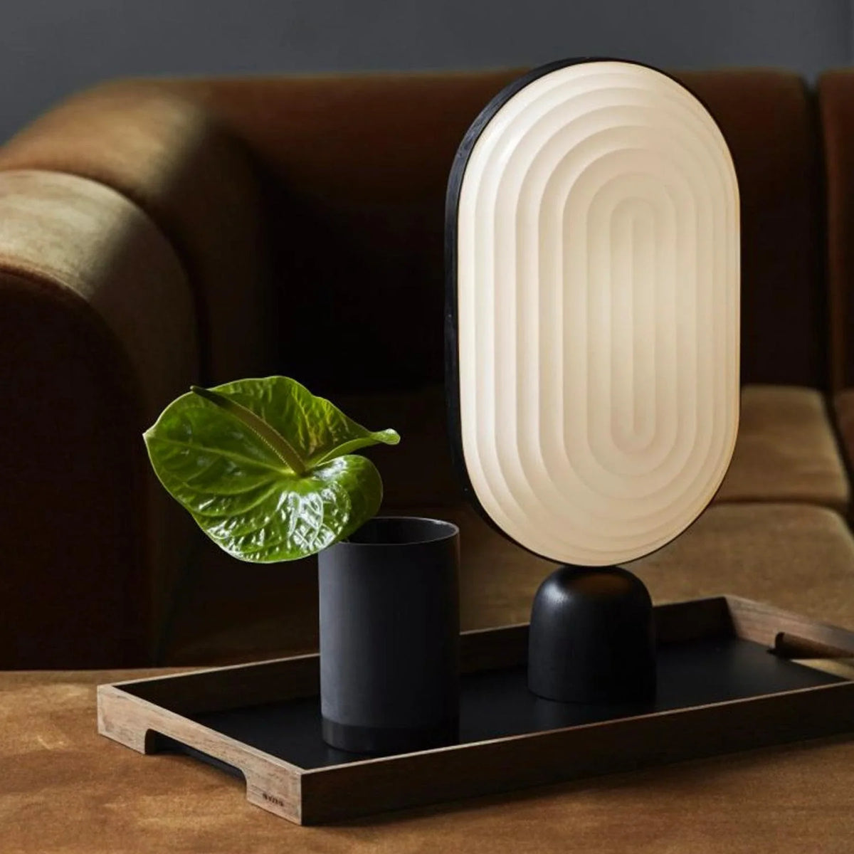 Metavaya Table lamp Dia 19cm x H 43cm / Black & White / US plug Arc Table Lamp 336019215129 M2022120404-1 Shop Arc Table Lamp Online Sale