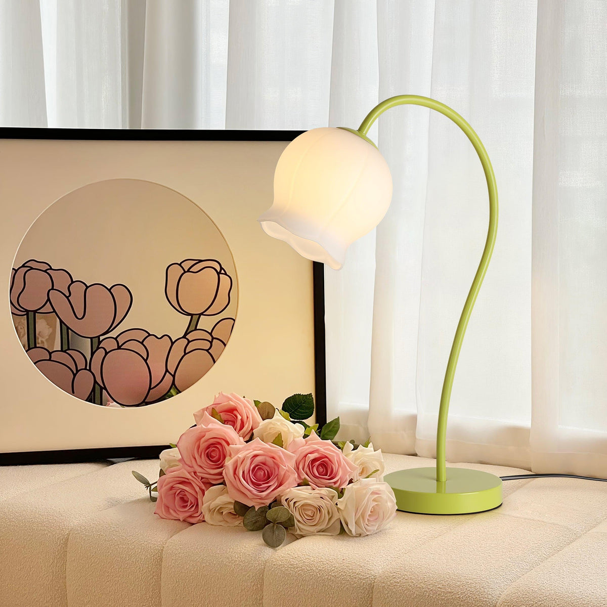 Metavaya Table lamp Bell Orchid Table Lamp Buy Bell Orchid Table Lamp Online in USA/Canada
