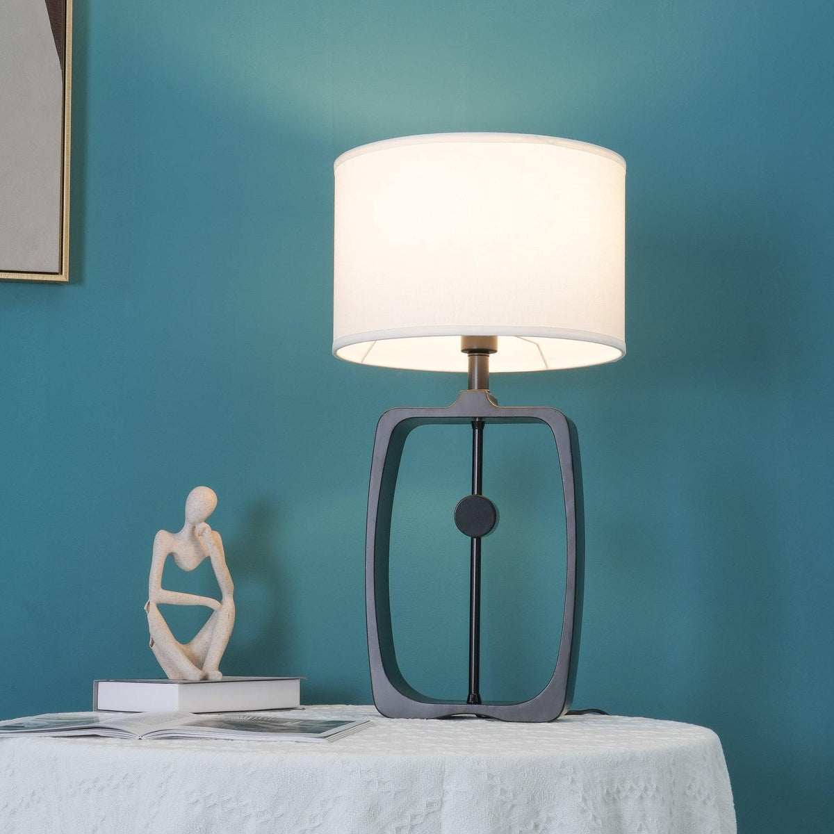Metavaya Table lamp Dia 38cm x H 68cm / White Lampshade / US plug Bell Pepper Table Lamp 360192147946 M2022111202-1 Bell Pepper Table Lamp | Bell Table Light