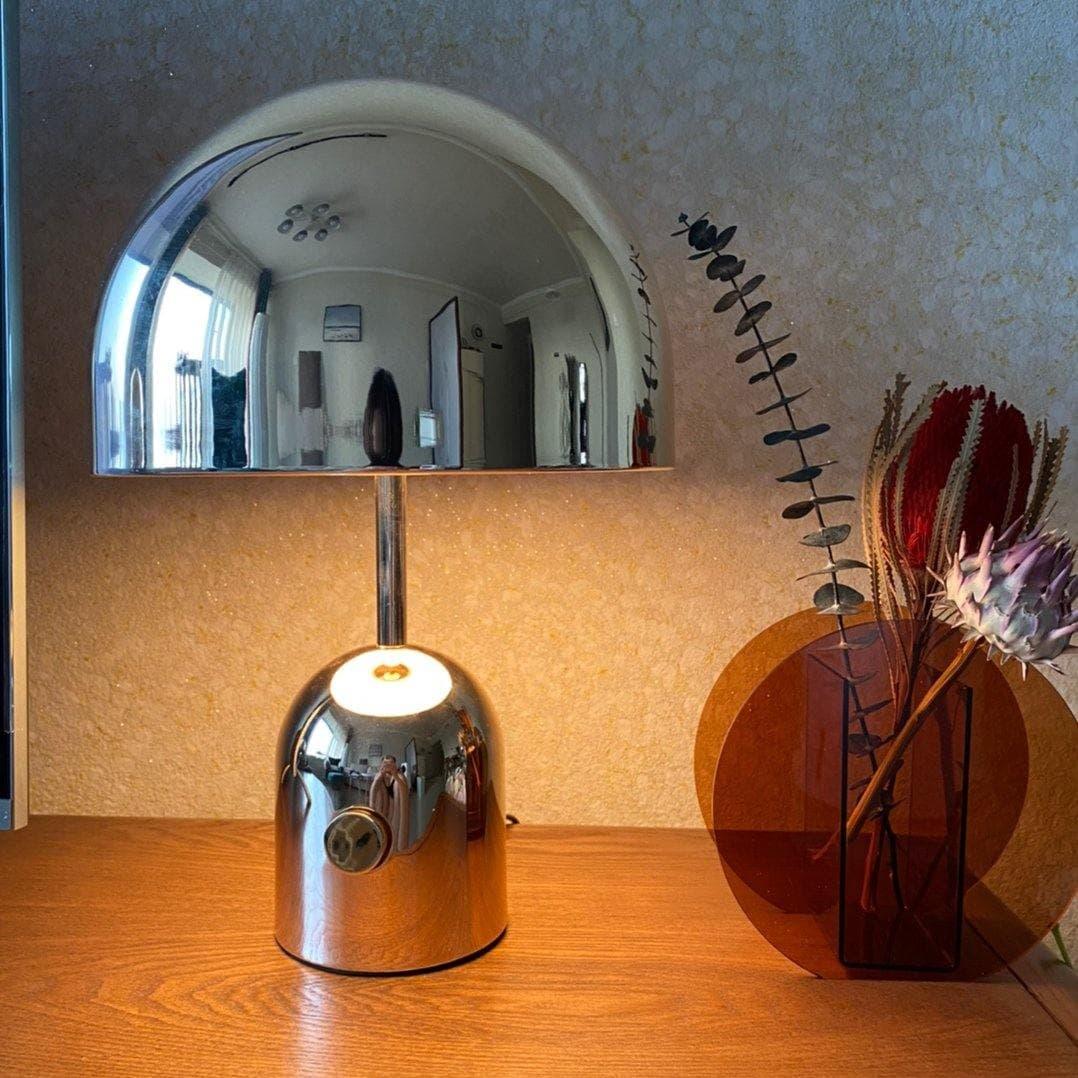 Metavaya Table lamp Dia 28cm x H 40cm / Chrome / US plug Bell Table Light 623367482328 M2022092102-9 Bell Table Light & Lamps for Sale in USA