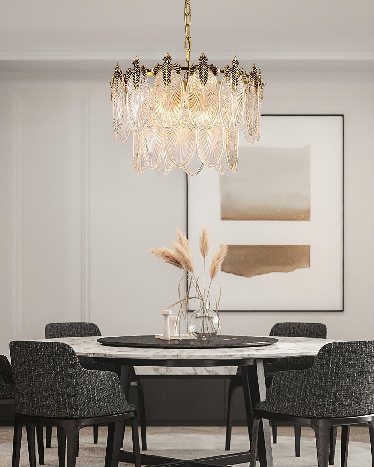 Metavaya Chandelier Brass Leaves Chandelier