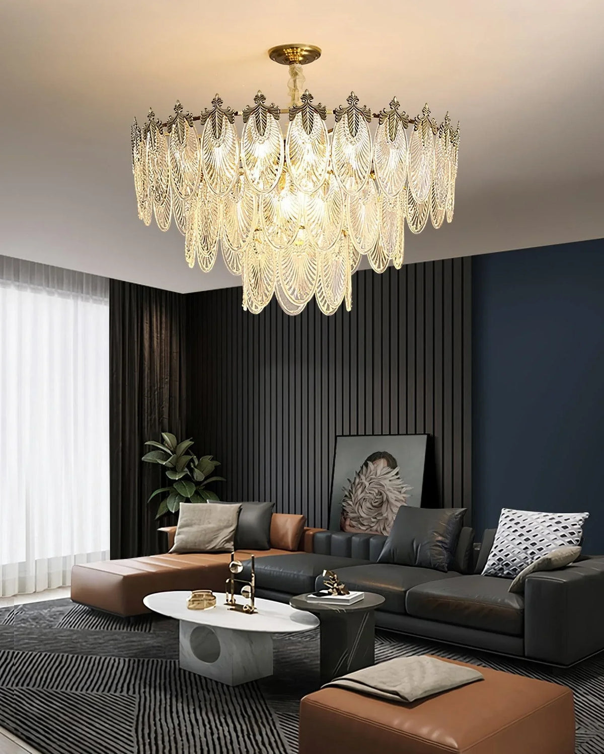 Metavaya Chandelier Brass Leaves Chandelier