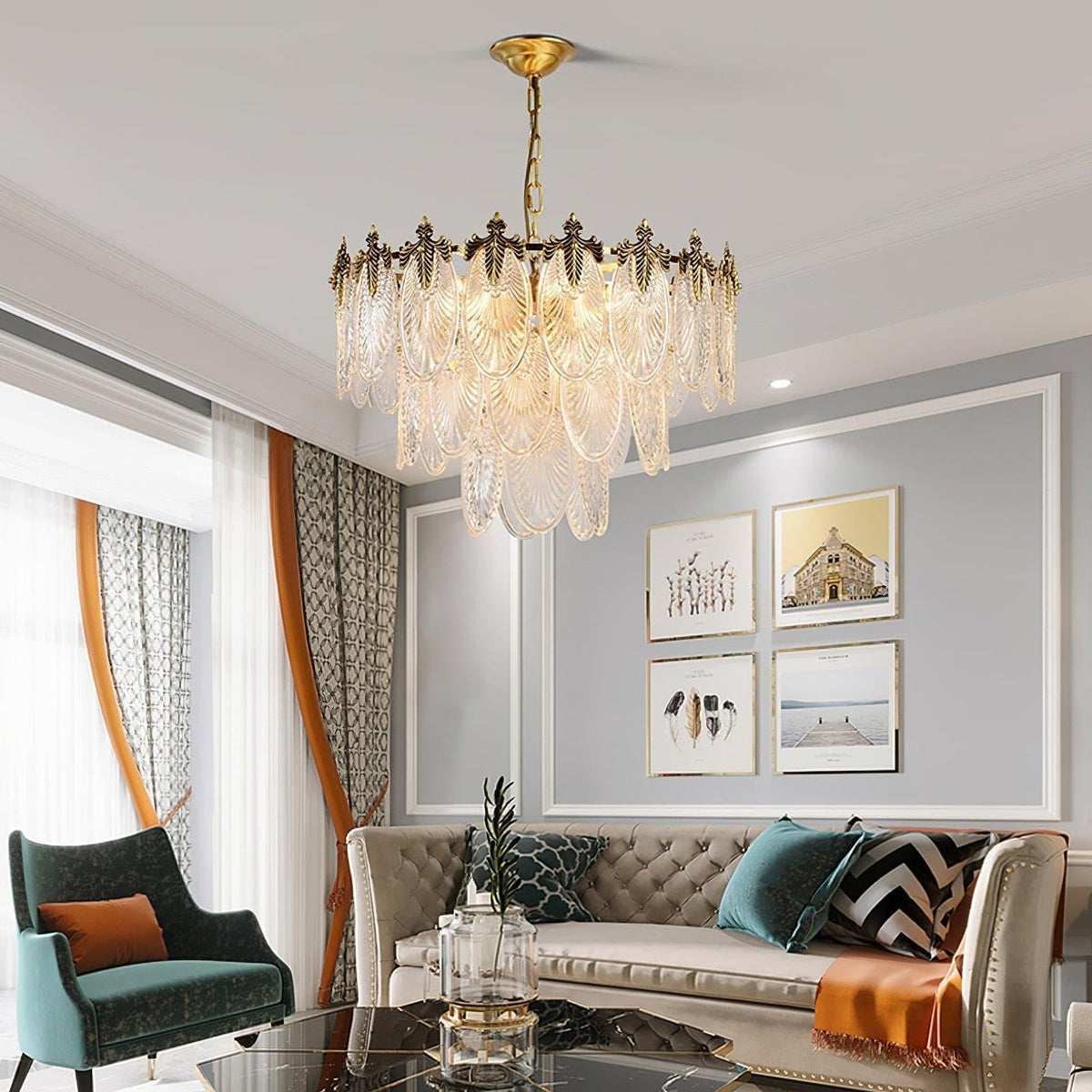 Metavaya Chandelier Brass Leaves Chandelier