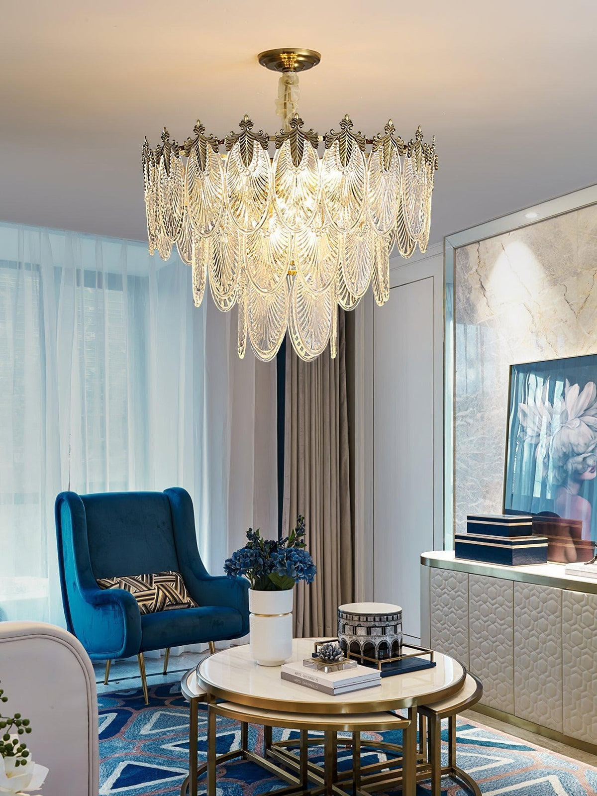 Metavaya Chandelier Brass Leaves Chandelier