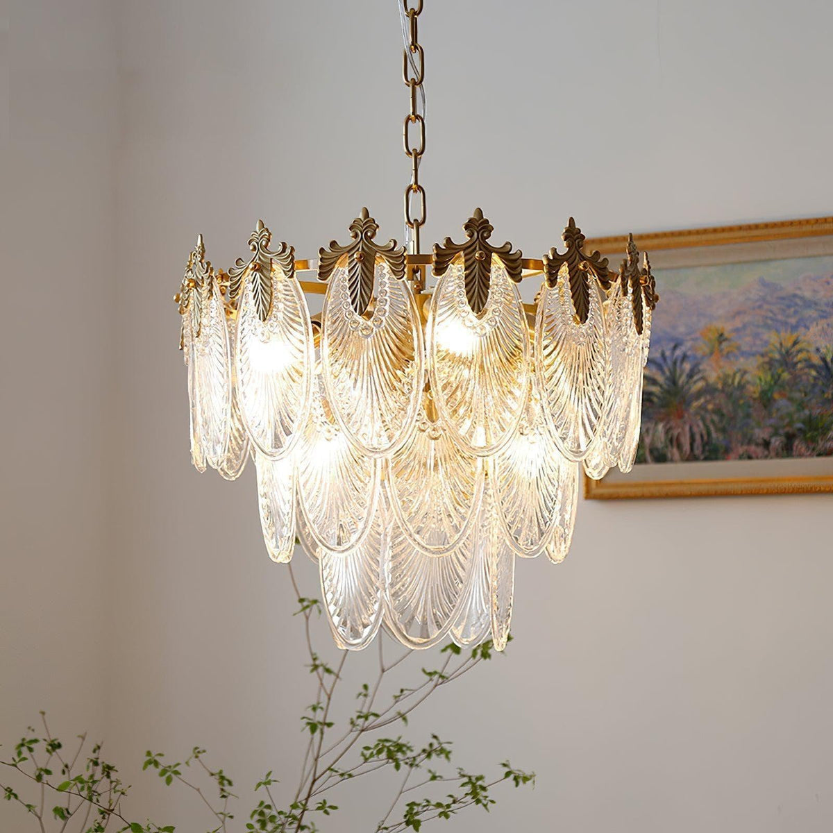 Metavaya Chandelier Brass Leaves Chandelier