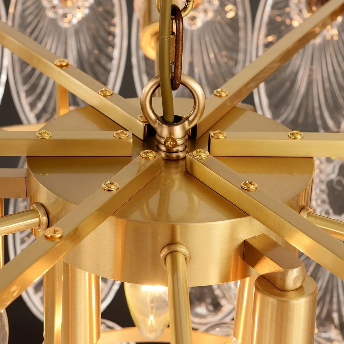 Metavaya Chandelier Brass Leaves Chandelier