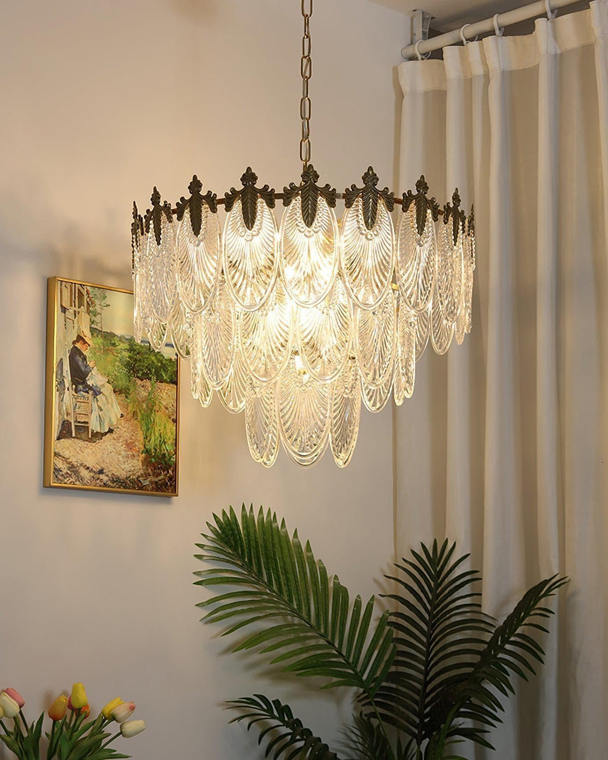 Metavaya Chandelier Brass Leaves Chandelier
