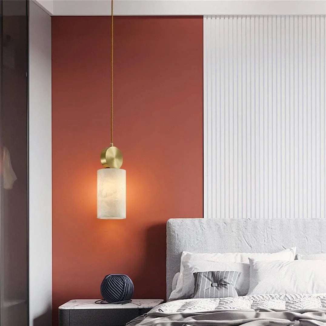 Metavaya Pendant light Dia 12cm x H 31cm / Brass & Marble Cale Marble Pendant Light 360192147069 M2022102401-2 Buy Cale Marble Pendant Light Online