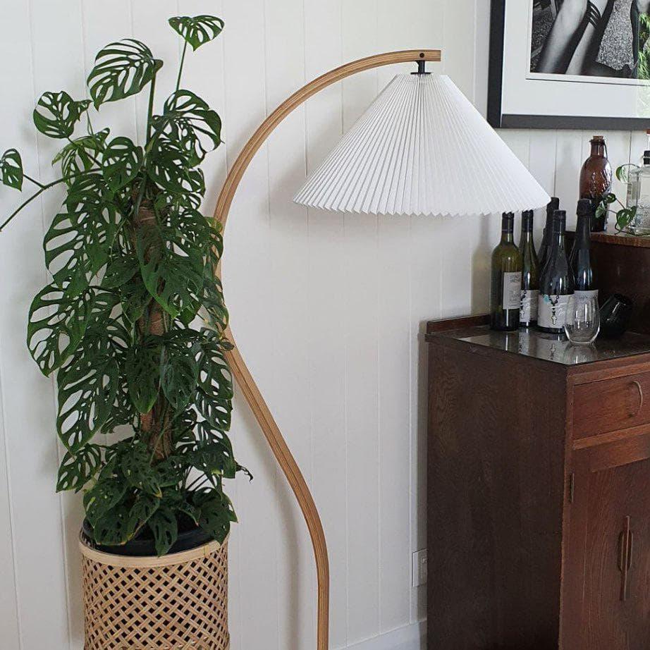 Metavaya Floor lamp Dia 72cm x H 150cm / Beech wood+White / US plug Caprani Floor Lamp 653733628906 M-202112162126-1 Caprani Floor Lamp for Sale